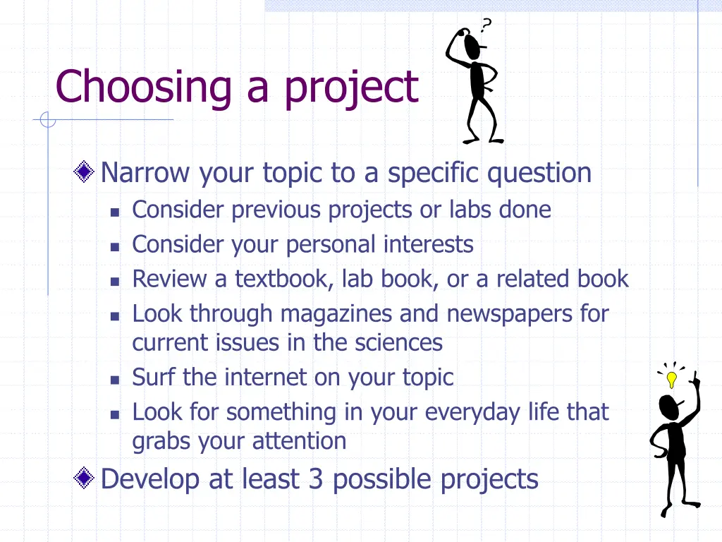 choosing a project
