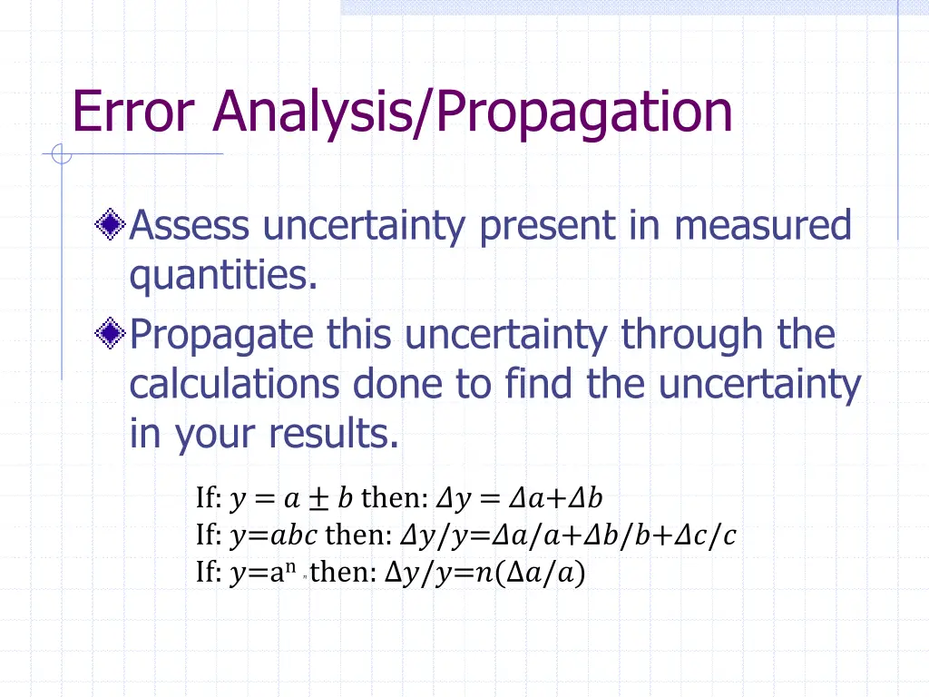 error analysis propagation