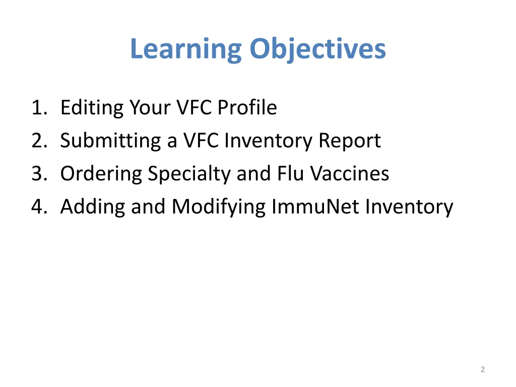 learning objectives