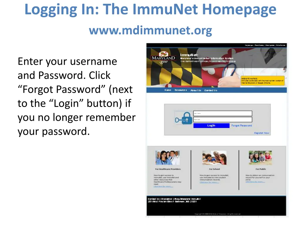 logging in the immunet homepage www mdimmunet org