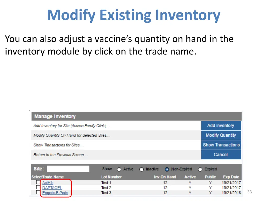 modify existing inventory 2