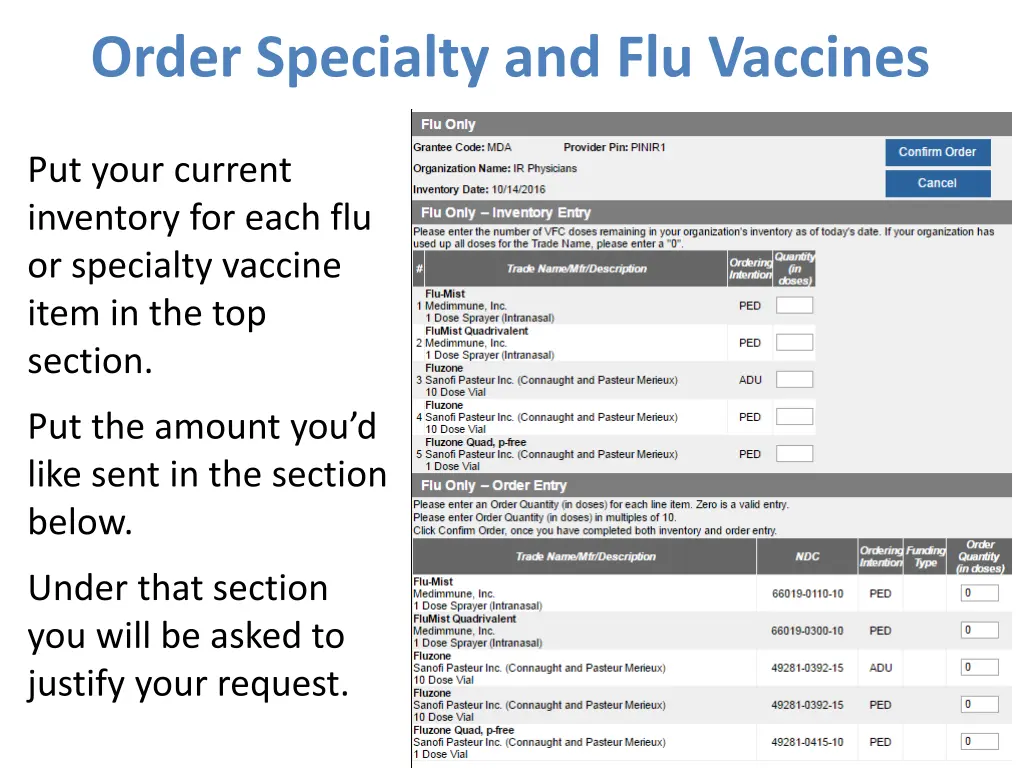 order specialty and flu vaccines 1