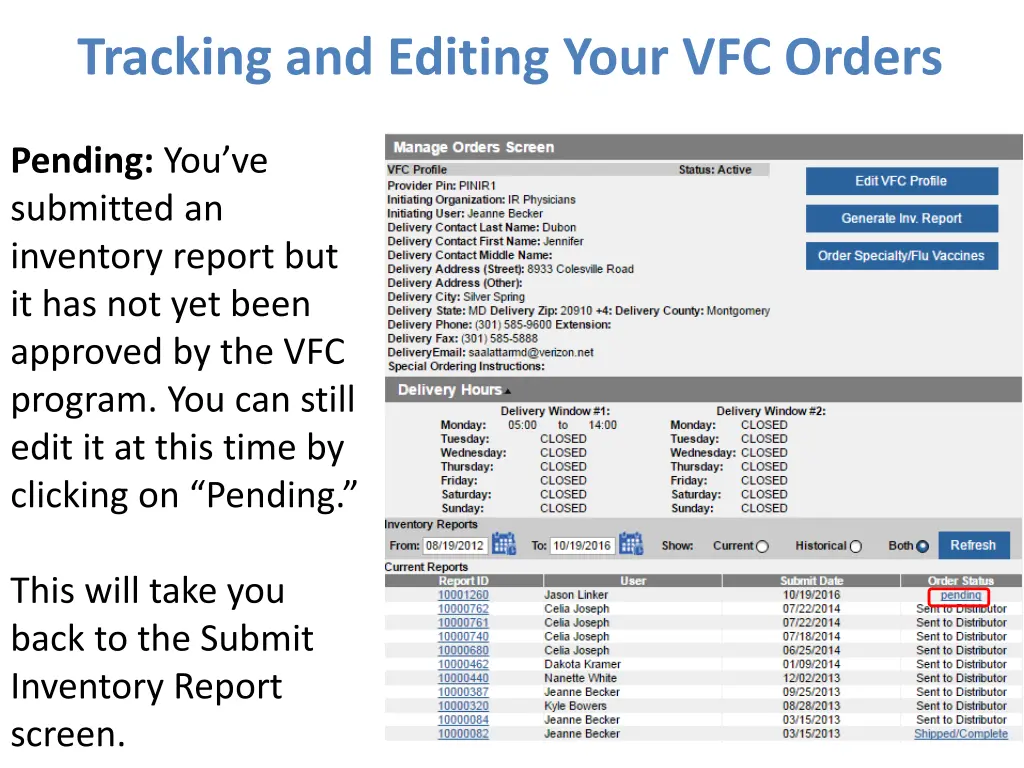tracking and editing your vfc orders 1