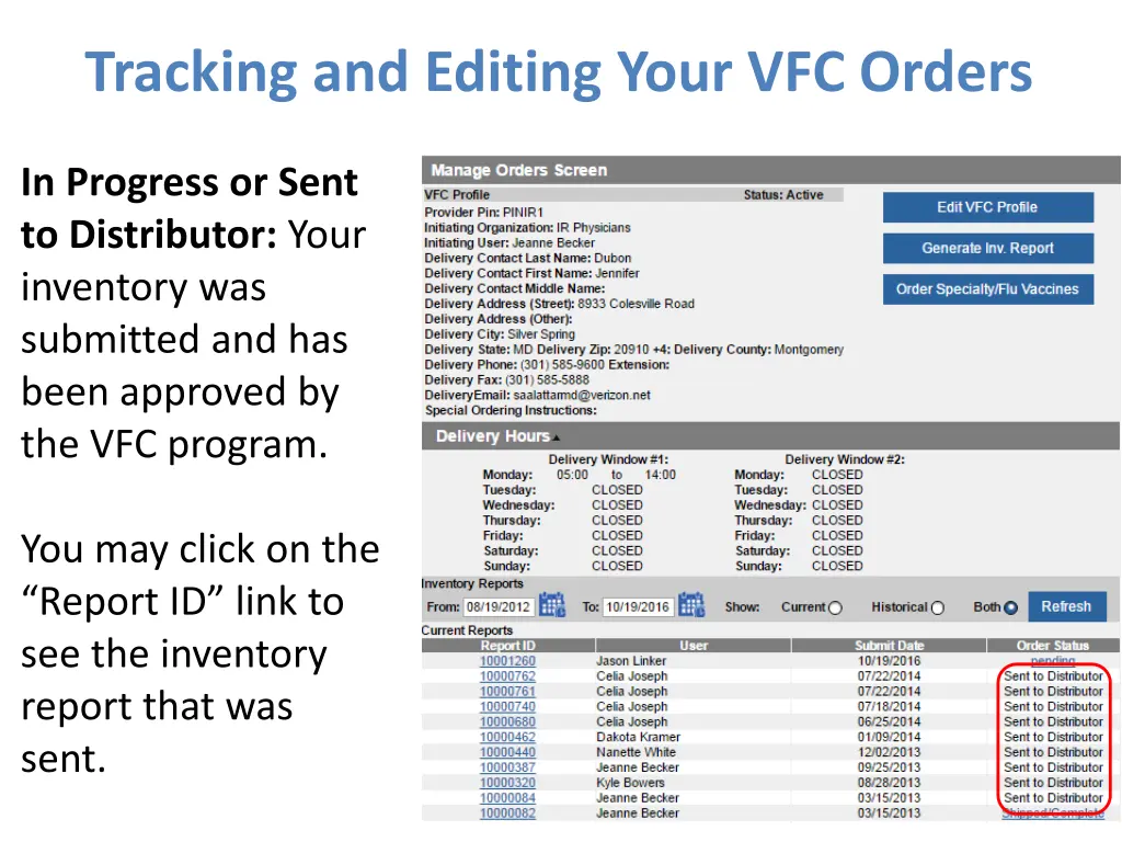 tracking and editing your vfc orders 2