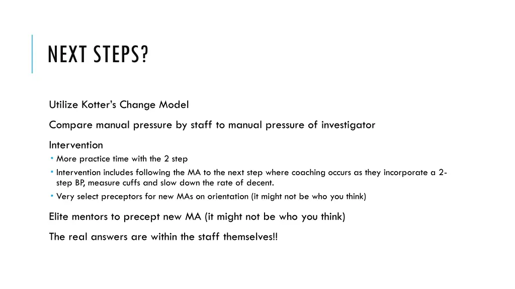 next steps