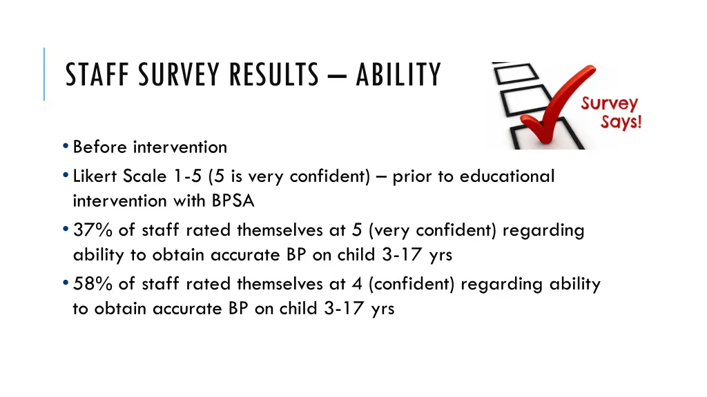 staff survey results ability