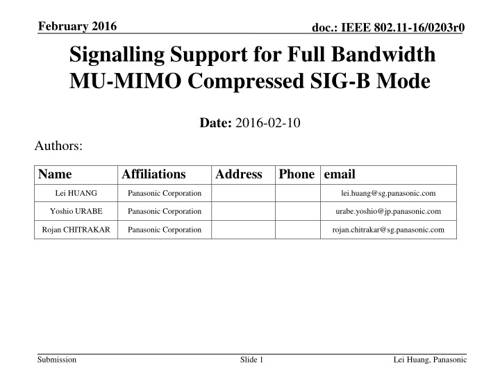 february 2016 signalling support for full