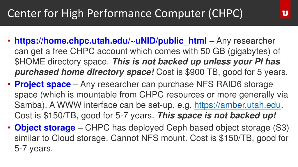 center for high performance computer chpc