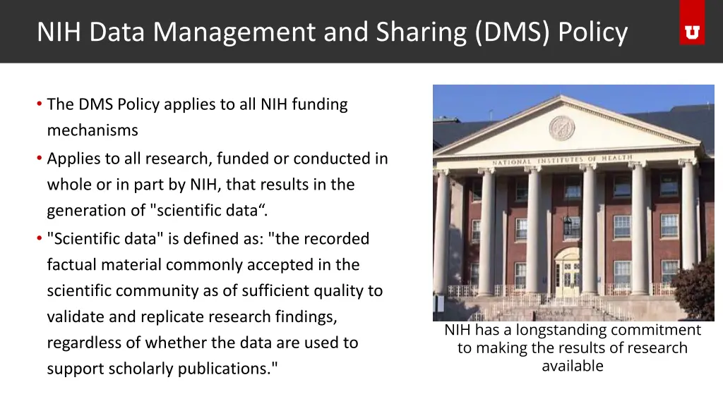 nih data management and sharing dms policy