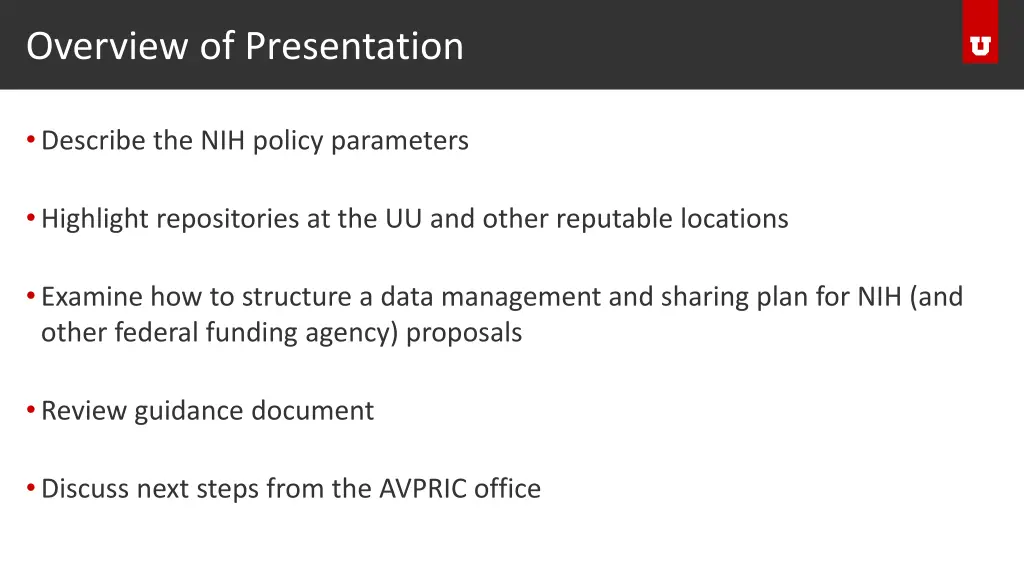 overview of presentation