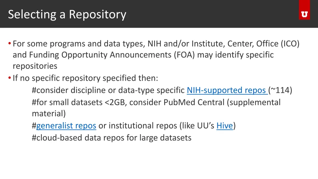 selecting a repository