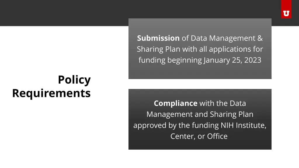 submission of data management sharing plan with