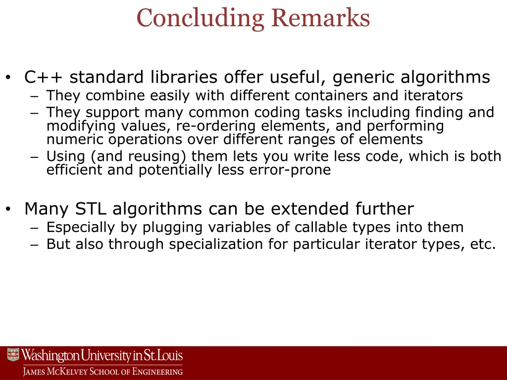 concluding remarks