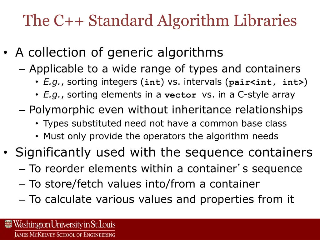 the c standard algorithm libraries