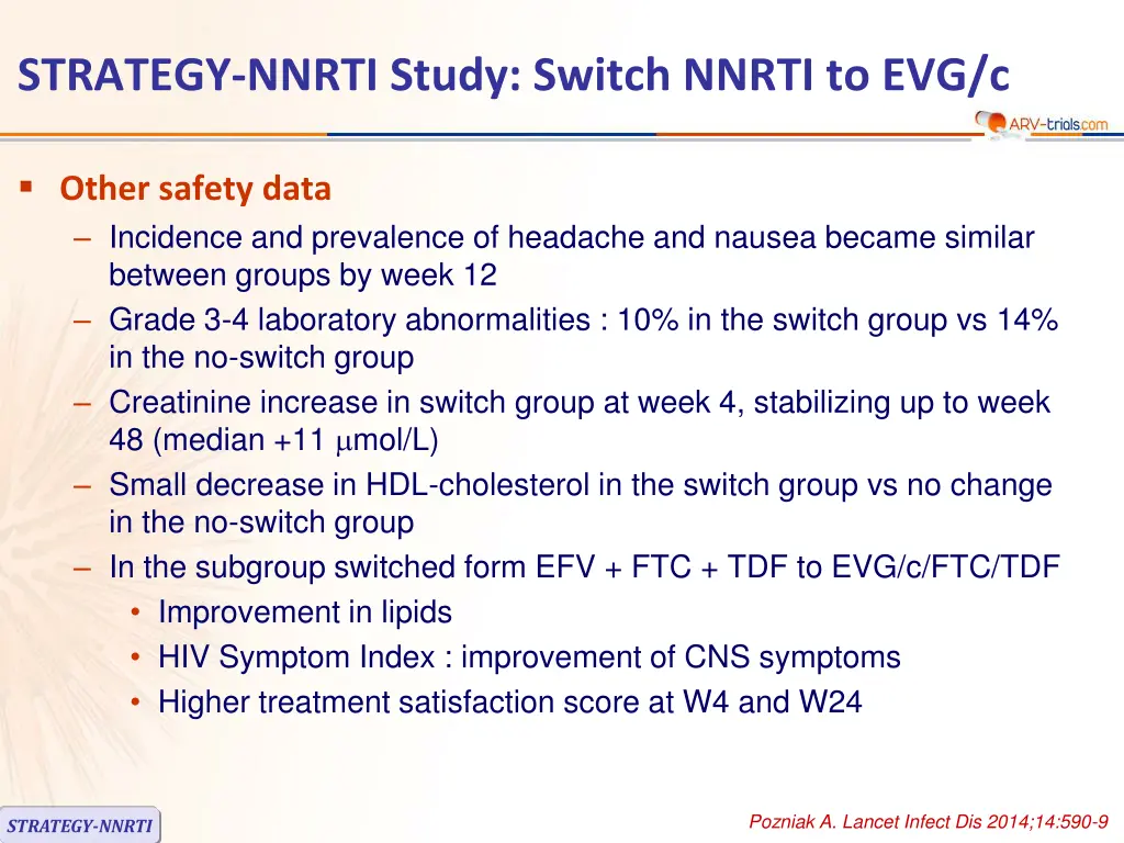 strategy nnrti study switch nnrti to evg c 6