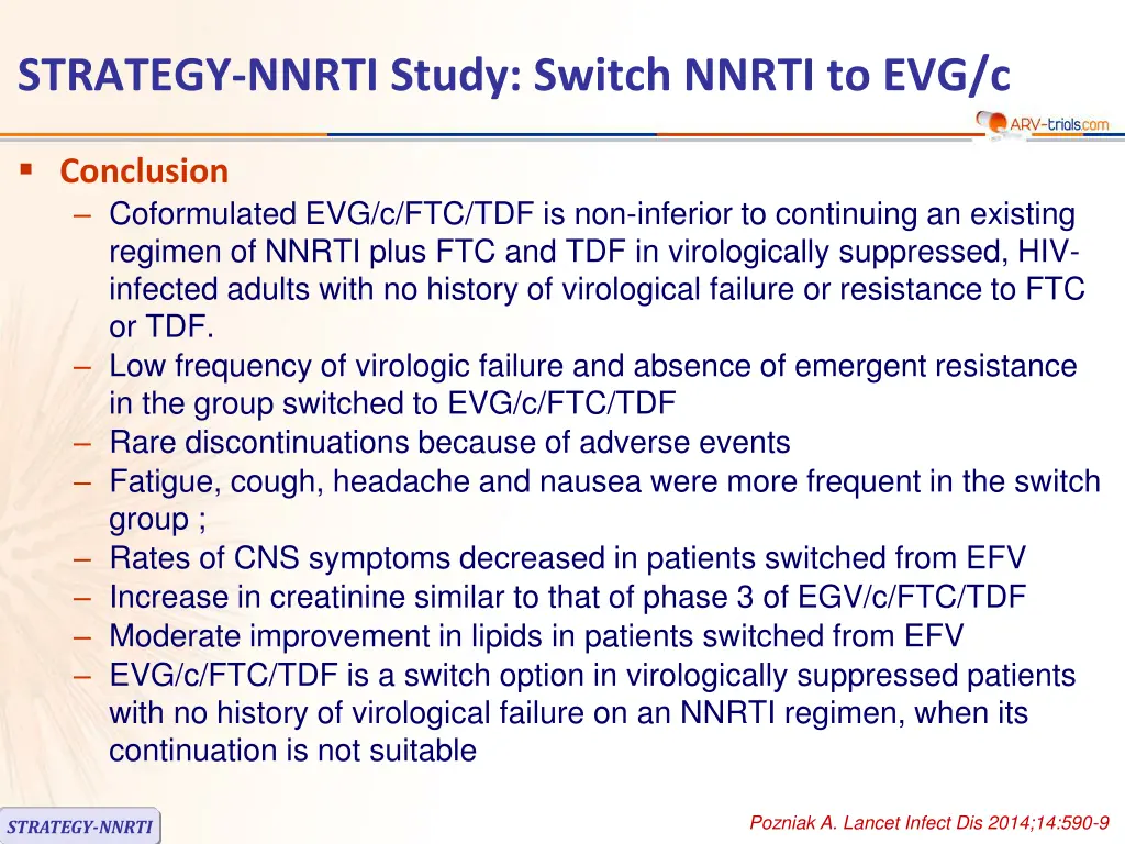 strategy nnrti study switch nnrti to evg c 7