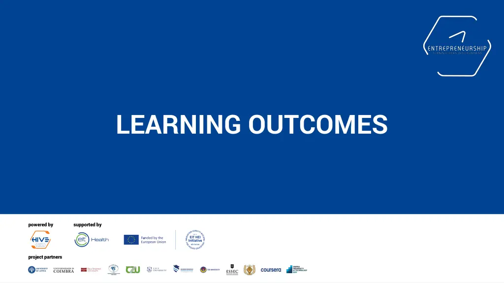 learning outcomes