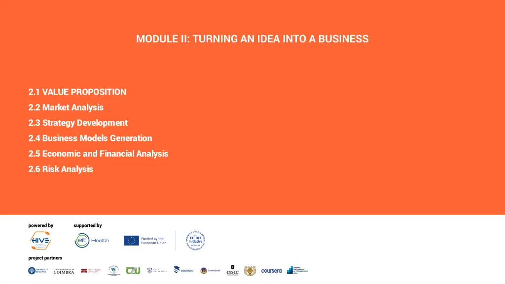 module ii turning an idea into a business