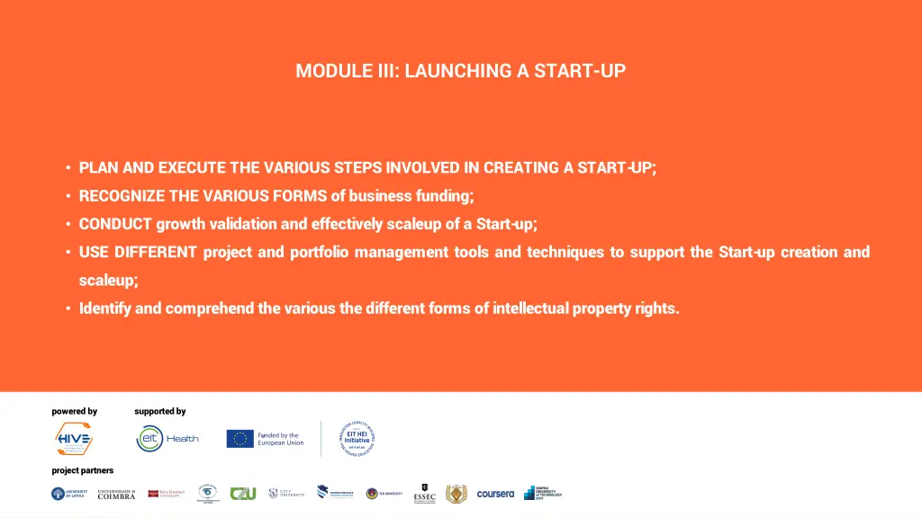 module iii launching a start up 1