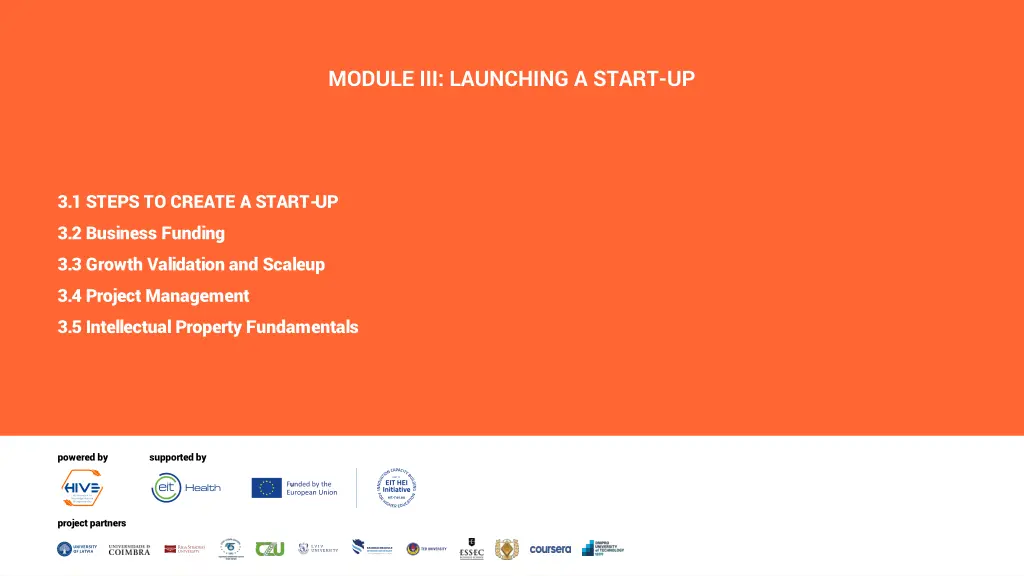 module iii launching a start up