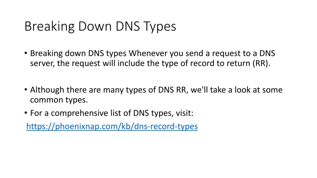 breaking down dns types