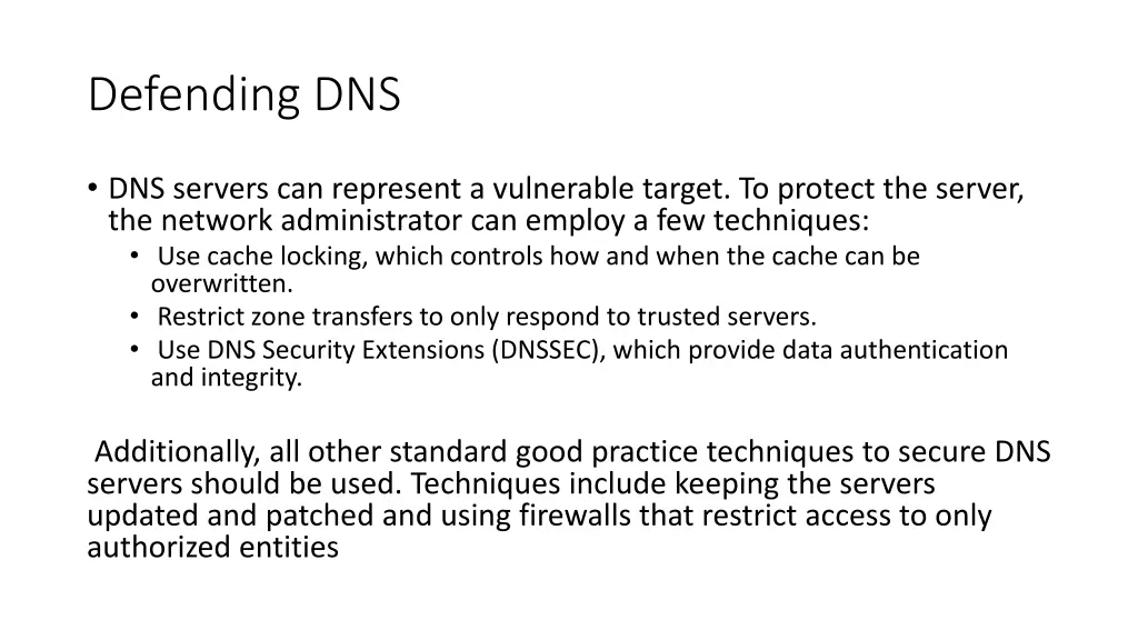 defending dns