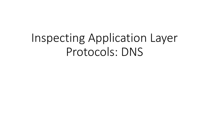 inspecting application layer protocols dns
