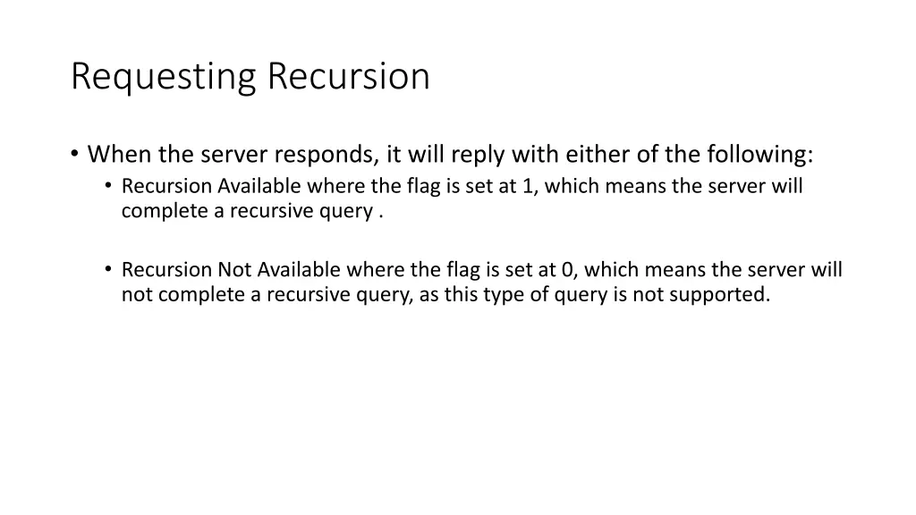 requesting recursion 1