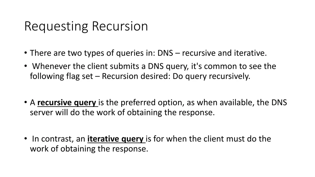 requesting recursion