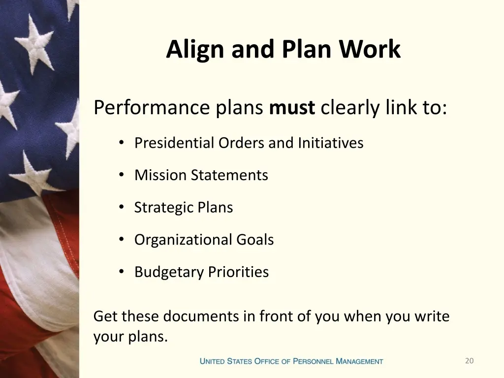 align and plan work