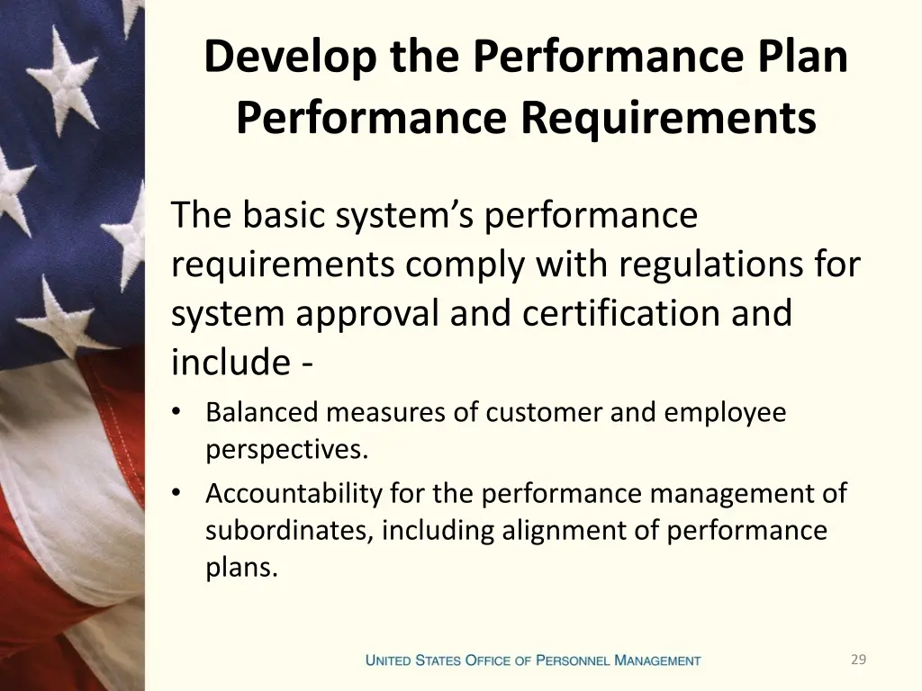 develop the performance plan performance 1