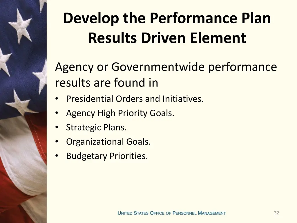 develop the performance plan results driven 1