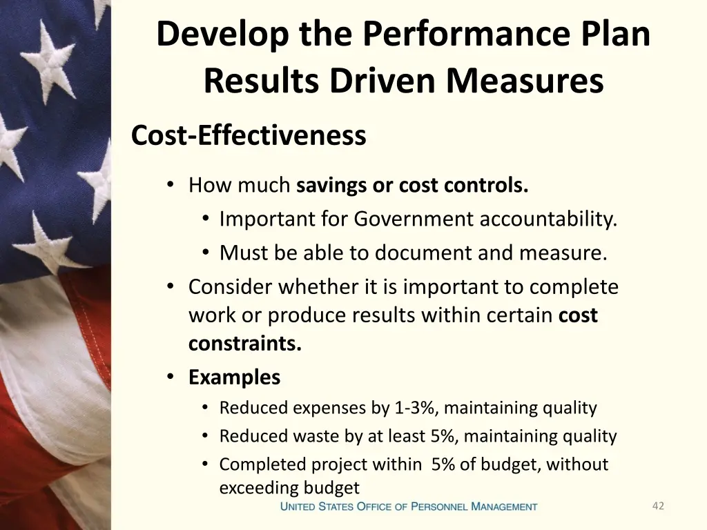 develop the performance plan results driven 10