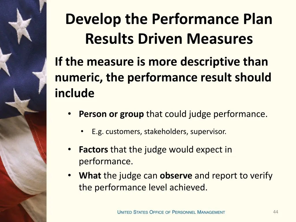 develop the performance plan results driven 12