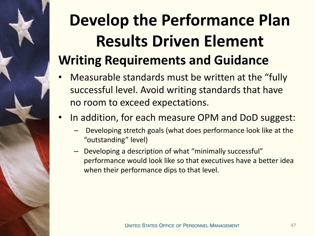 develop the performance plan results driven 15