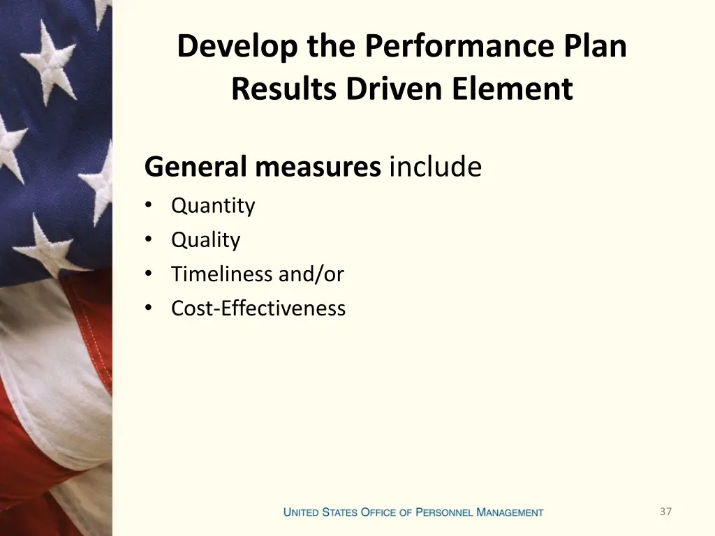 develop the performance plan results driven 5