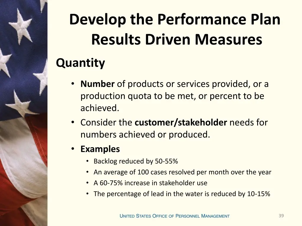 develop the performance plan results driven 7