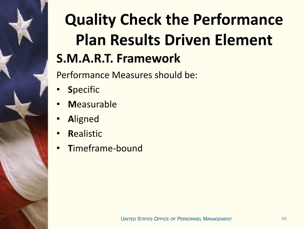 quality check the performance plan results driven