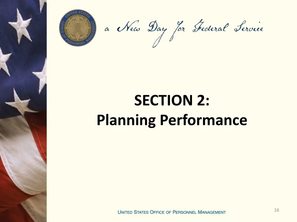 section 2 planning performance
