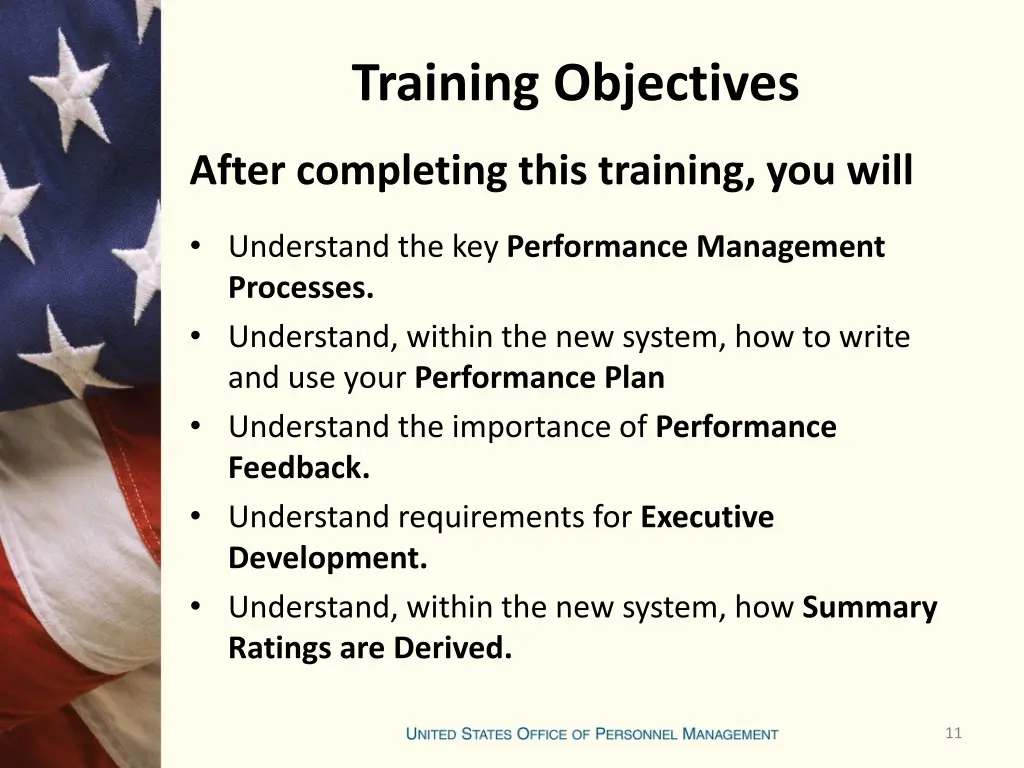 training objectives