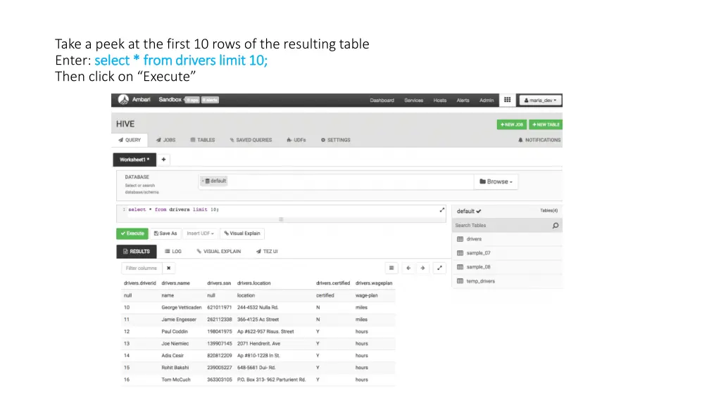take a peek at the first 10 rows of the resulting