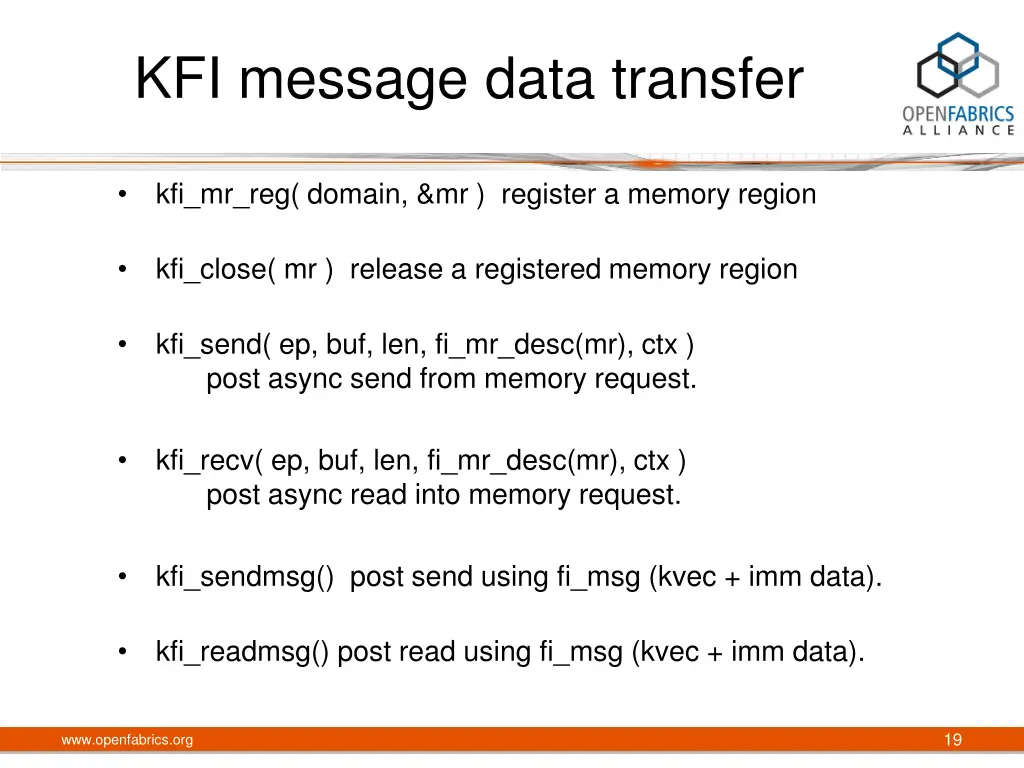 kfi message data transfer