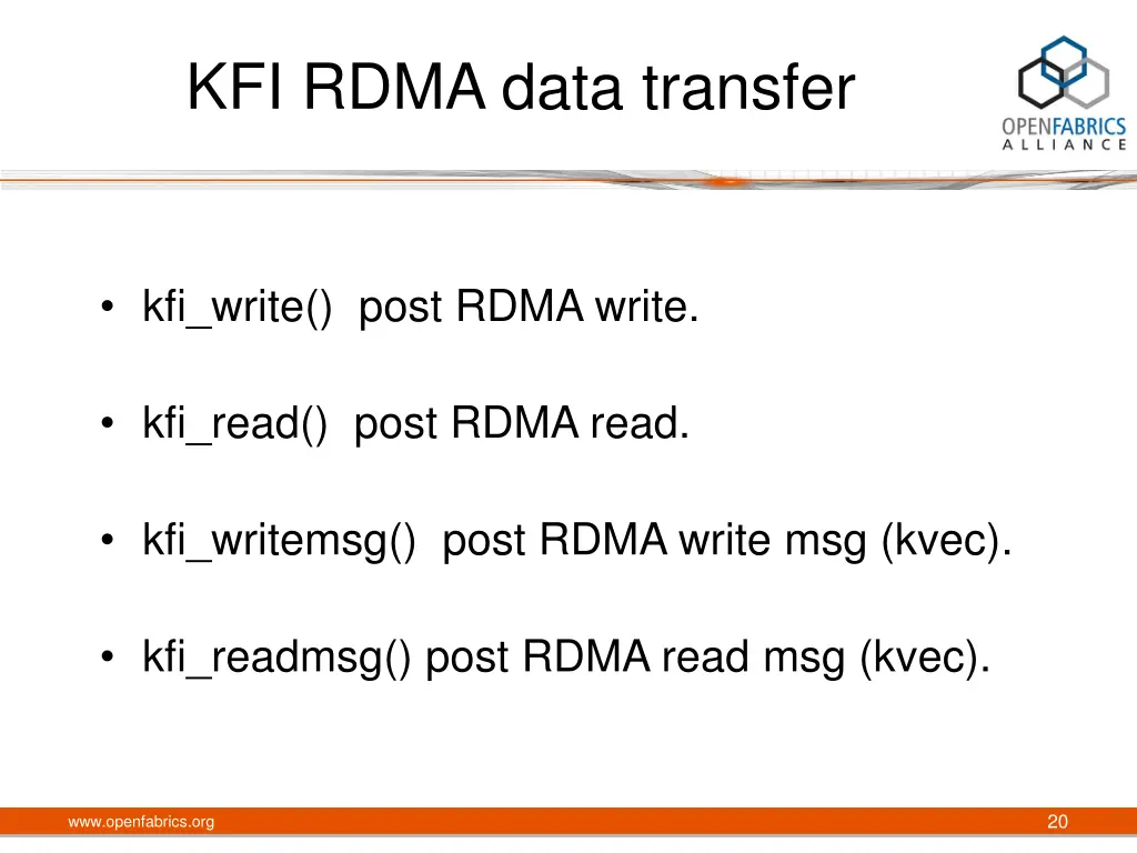 kfi rdma data transfer