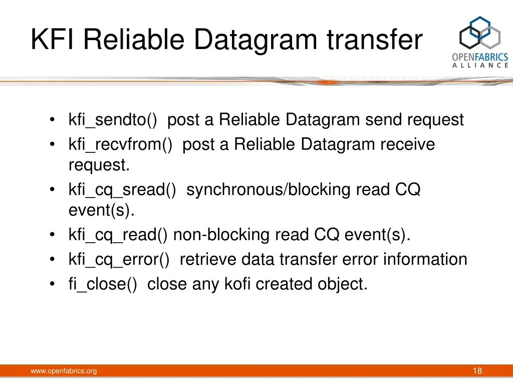 kfi reliable datagram transfer