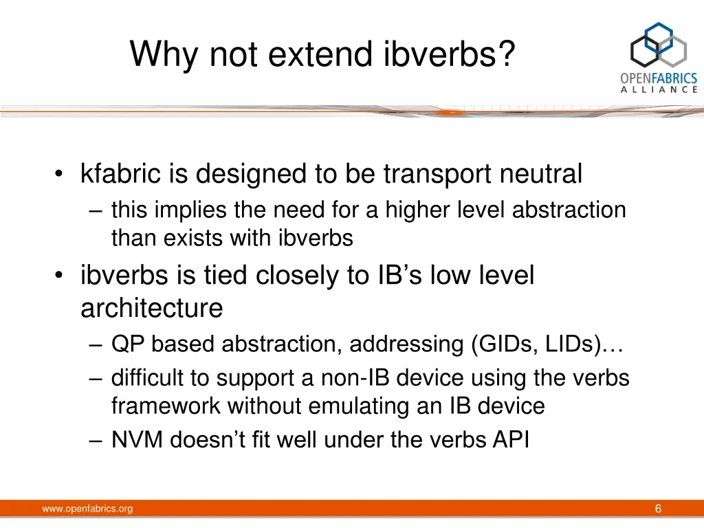 why not extend ibverbs