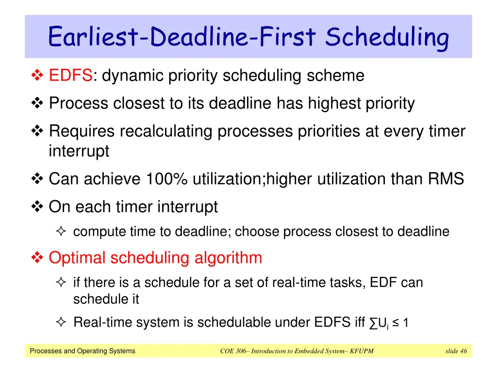 earliest deadline first scheduling