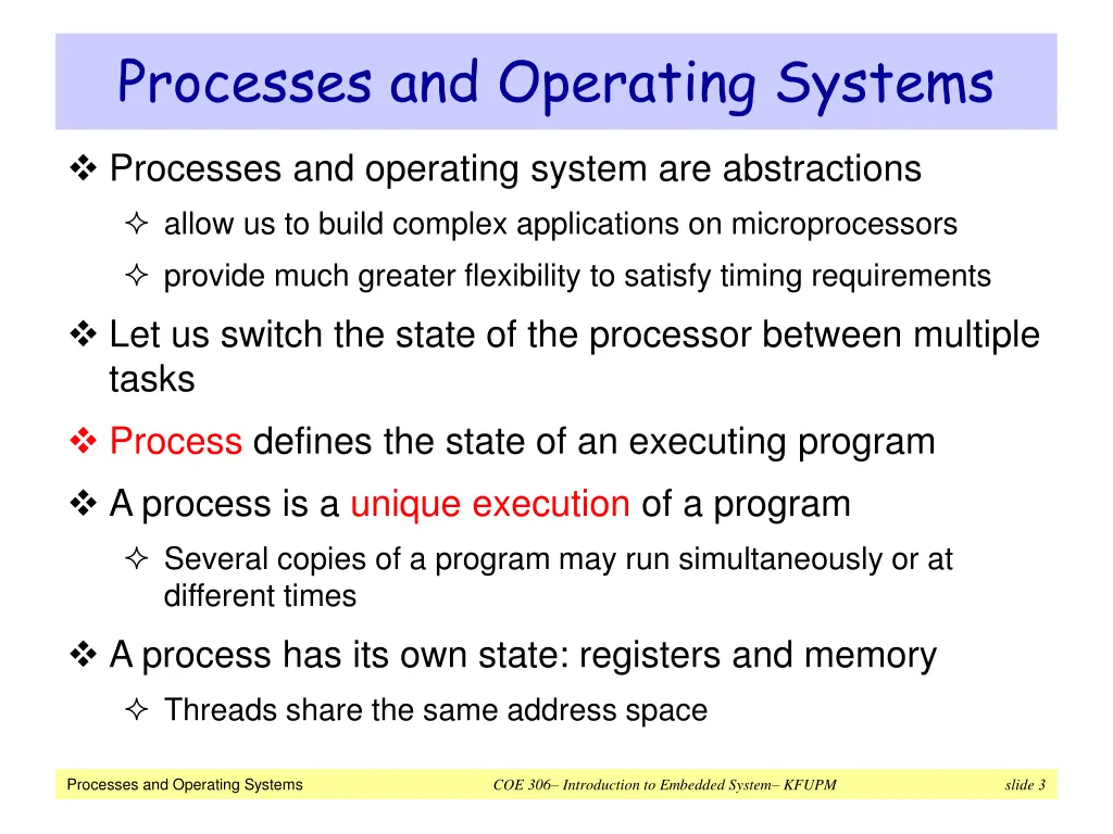 processes and operating systems