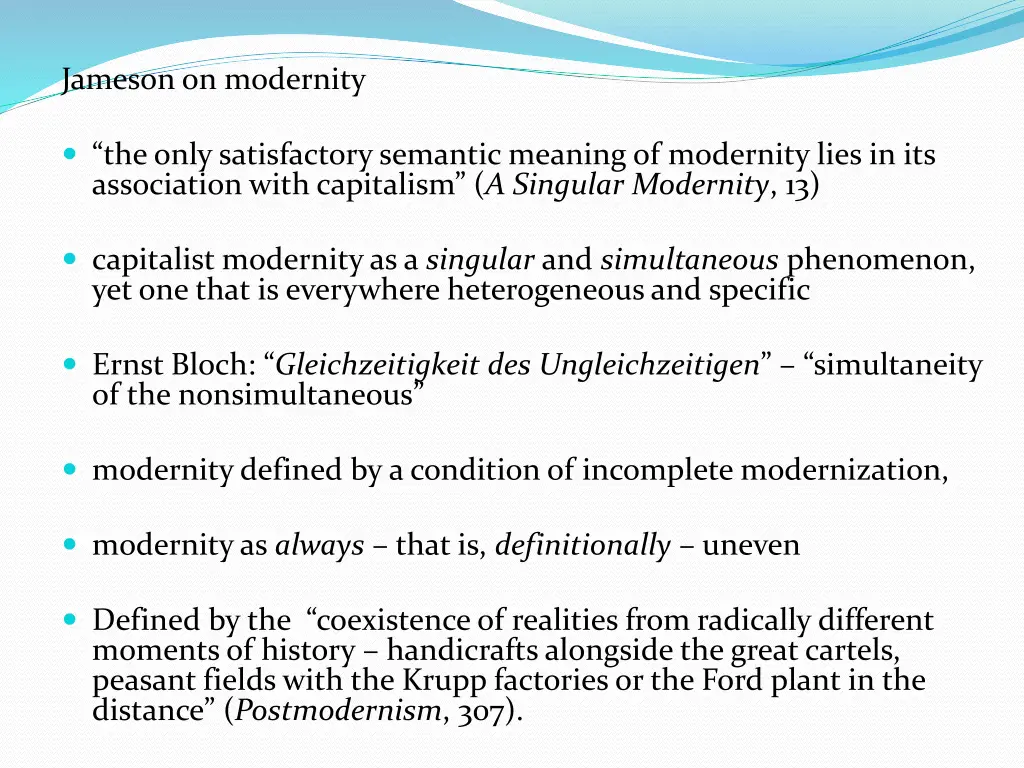 jameson on modernity