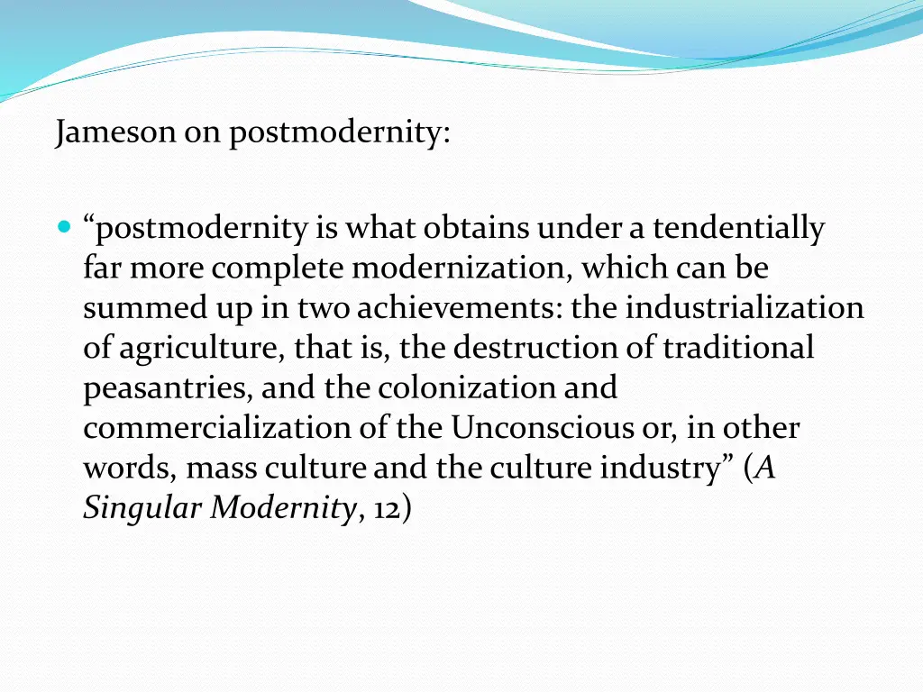 jameson on postmodernity