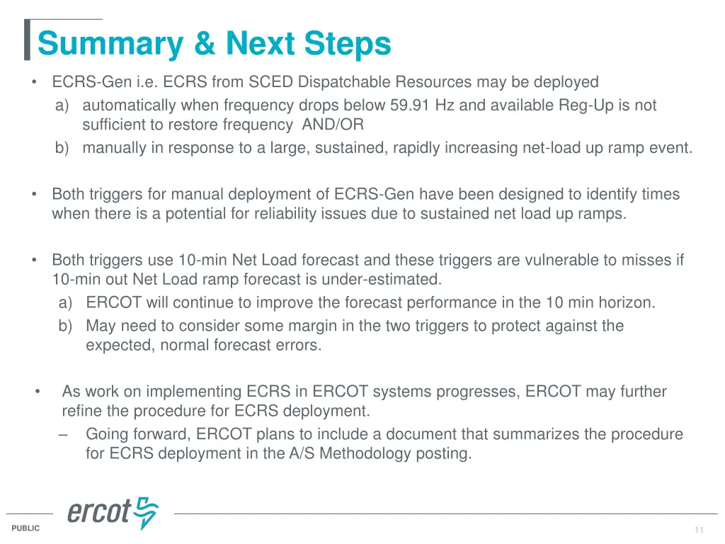 summary next steps